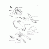 Схема узла: Информационные наклейки для Kawasaki EX250 Ninja 250