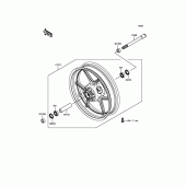 Схема вузла: Ступиця переднього колеса для Kawasaki ZR800 Z800