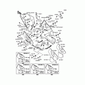 Схема узла: Нижний обтекатель (1/2) для Kawasaki ZX1200 Ninja ZX-12R