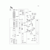 Схема узла: Передняя вилка(1/2) для Kawasaki KLX250 KLX250R