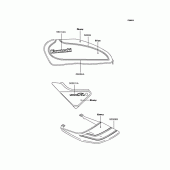 Схема вузла: Наклейки (Ебоні\Синій G8F) для Kawasaki ZR400 Zephyr X