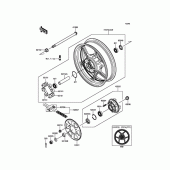 Схема вузла: Задня зірка та хаб для Kawasaki EX400 Ninja 400R ABS