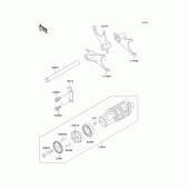 Схема вузла: Gear change drum/shift fork(s) для Kawasaki ZX1100 ZZ-R1100