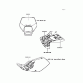 Схема узла: Наклейки (ホワイト; KLX250-F1) для Kawasaki KLX250 KLX250ES