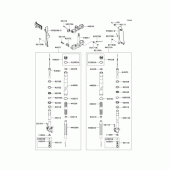 Схема вузла: Вилка передньої осі для Kawasaki KLX250 KLX250