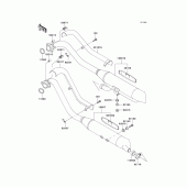 Схема вузла: Вихлопна система для Kawasaki VN800 Vulcan 800 Classic