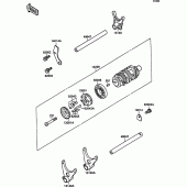 Схема вузла: Gear change drum/shift fork(s) для Kawasaki ZX750 ZXR750