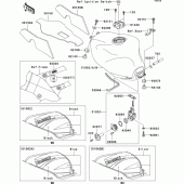 Схема вузла: Паливний бак(zx900-f1p) для Kawasaki ZX900 Ninja ZX-9R