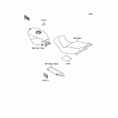 Схема вузла: Інформаційні наклейки для Kawasaki EX250 ZZR250