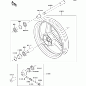 Схема узла: Ступица переднего колеса для Kawasaki EX500 EX500