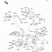 Схема узла: Выхлопная система (s) для Kawasaki VN1500 VN1500 Classic