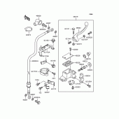 Схема вузла: Передній гальмівний циліндр для Kawasaki KL250 KL250 Super Sherpa
