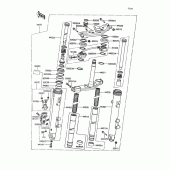 Схема узла: Передняя вилка(1/2) для Kawasaki ZX400 Z400FII