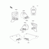 Схема вузла: Наклейки (Green; mx125-a12 - a14) для Kawasaki KMX125