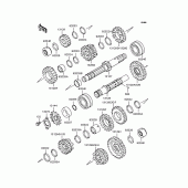 Схема вузла: Трансмісія для Kawasaki KLE400