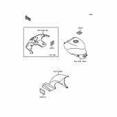 Схема вузла: Інформаційні наклейки для Kawasaki ZX400 ZXR400R