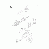 Схема вузла: Gear change drum/shift fork(s) для Kawasaki KL650 KLR650