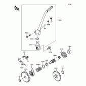 Схема вузла: Механізм кік стартера для Kawasaki KX85 KX85-II