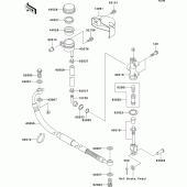 Схема вузла: Задній гальмівний циліндр для Kawasaki VN1500 VN1500 Drifter