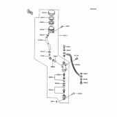 Схема вузла: Задній гальмівний циліндр для Kawasaki ZX600 GPX600R