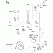 Схема вузла: Crankshaft/piston(s) для Kawasaki KX125
