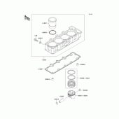 Схема узла: Цилиндр и поршень для Kawasaki ZX400 ZXR400R