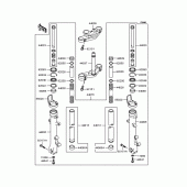 Схема вузла: Вилка передньої осі для Kawasaki ZR400 ZRX