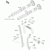 Схема вузла: Розподвал & Ланцюг ГРМ & Натягувач для Kawasaki ZX1200 Ninja ZX-12R