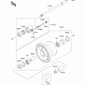 Схема узла: Ступица переднего колеса для Kawasaki VN1500 VN1500 Classic