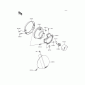 Схема вузла: Headlight(s) для Kawasaki VN1500 Vulcan 1500 Nomad Fi