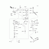 Схема вузла: Задній гальмівний циліндр Kawasaki ZX1100 Ninja ZX-11