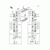 Схема вузла: Вилка передньої осі для Kawasaki KL250 KL250 Super Sherpa