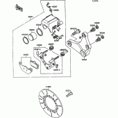 Схема вузла: Задній гальмівний супорт для Kawasaki VN1500 VN-15 SE