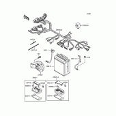 Схема вузла: Електроустаткування для Kawasaki EL250 Eliminator 250SE