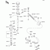 Схема узла: Задний тормозной цилиндр для Kawasaki ZX750 Ninja ZX-7R