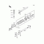 Схема вузла: Копірний вал & Вилки для Kawasaki EL250 Eliminator 250LX