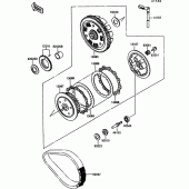 Схема узла: Сцепление для Kawasaki EN500 Vulcan 500