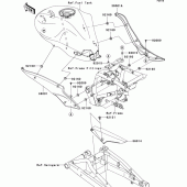 Схема вузла: Задні бічні обтічники & Захист ланцюга для Kawasaki EX650 Ninja 650 ABS