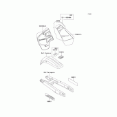 Схема вузла: Інформаційні наклейки (kx500-e10) для Kawasaki KX500