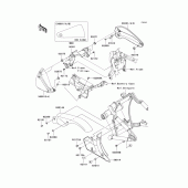 Схема вузла: Задні бічні обтічники & Захист ланцюга для Kawasaki VN2000 VN2000 Classic