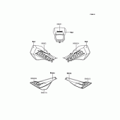 Схема вузла: Наклейки (red; KL250-H2) для Kawasaki KL250 KL250 Super Sherpa