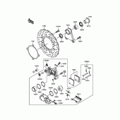 Схема вузла: Заднє гальмо для Kawasaki ZR1200 ZRX1200 DAEG