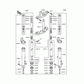 Схема вузла: Вилка передньої осі (ZX400-N6/N7) для Kawasaki ZX400 ZZR400