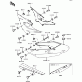 Схема узла: Задние боковые обтекатели & Защита цепи для Kawasaki ZR750 ZR-7