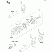 Схема вузла: Gear change drum/shift fork(s) для Kawasaki ZX600 ZZ-R600