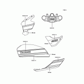 Схема узла: Наклейки (Зеленый; E6F) для Kawasaki ZR400 ZRX