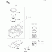 Схема вузла: Циліндр & Поршень для Kawasaki ER500 ER-5