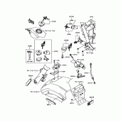 Схема вузла: Ignition Switch/Locks/Reflectors для Kawasaki VN900 Vulcan 900 Custom