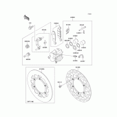 Схема вузла: Переднє гальмо для Kawasaki KX85 KX85