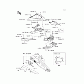 Схема узла: Задние боковые обтекатели & Защита цепи для Kawasaki ZX1000 Ninja ZX-10R